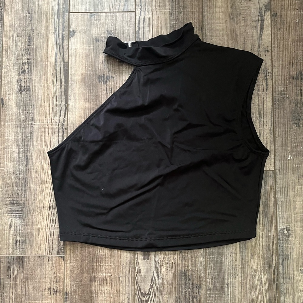 High Neck One Shoulder Dance Top